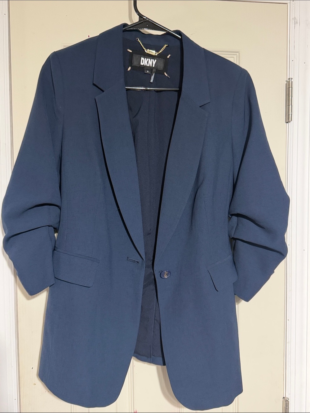 DKNY Women's Dark Blue Single-Button Blazer